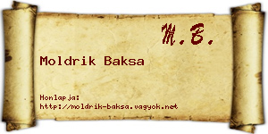 Moldrik Baksa névjegykártya